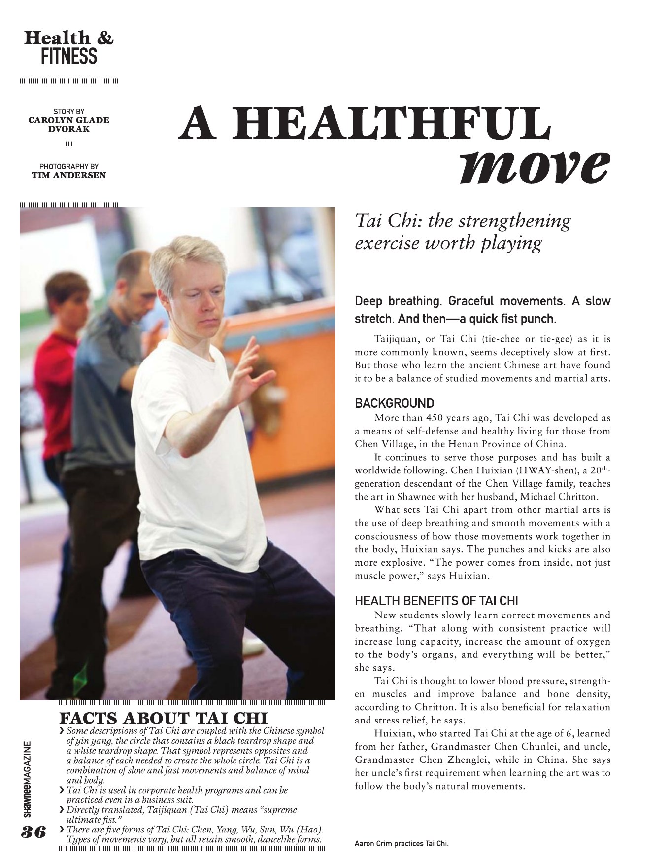 Page 36 of the Fall 2010 Shawnee Magazine feature A Healthful Move